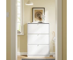 Sobuy Ypač siaura spintelė avalynei, 18 cm gylio, 76 x 18 x 113 cm, balta