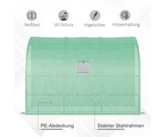 Outsunny šiltnamis su lentynomis ir langais, žiemojantis plėvelinis šiltnamis iš plieno, sieninis šiltnamis balkonui, sodui, pomidorų namelis 300x150x213cm daržovėms, gėlėms, augalams, žalias