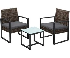 Songmics Lauko baldų komplektas, 57.5x53x76 cm, ruda pilka