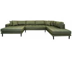 House Sofa, Lido U-Sofa su atviru gale, alyvinė žalia ir juoda