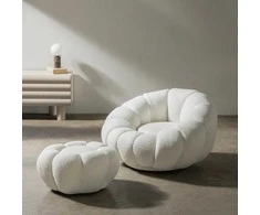 Sofa Novanook Lounge kėdė, LOEL, 66x100x100 cm, Balta
