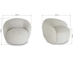 Sofa Novanook Sukamasis krėslas, NORA, 72x89x91 cm, Smėlio spalvos