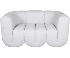 Dvivietė sofa, Nua, šviesiai pilka–balta