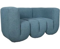 Dviejų vietų sofa Nua, 150 cm, mėlynas audinys