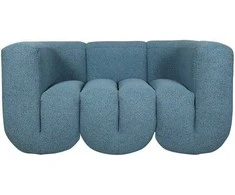 Dviejų vietų sofa Nua, 150 cm, mėlynas audinys