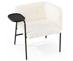 Sofa Promotions Fotelis, 65x62x72.5 cm, baltas, metalinis rėmas, apmuštas