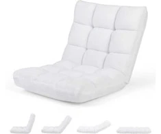 Sofa Promotions Grindų kėdė, 14 padėčių reguliuojama su paminkštinimu, 105.4x57.2x15.2 cm, smėlio spalvos