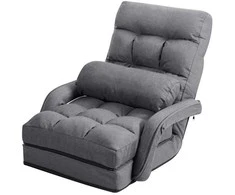 Sofa Promotions Grindų kėdė, 173x69x12 cm, pilka, reguliuojama, sulankstoma