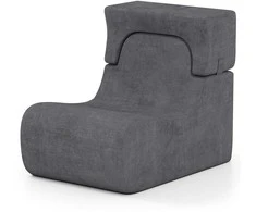 Sofa Promotions Grindų kėdė 95.3x64.8x81.3 cm pilka, nuimama galvos atrama, audinys
