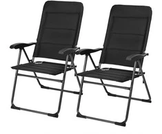 Sofa Promotions Lauko sulankstomi terasos kėdės, 71.1x58.4x101.6 cm, juoda