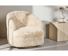 Sofa Venture Design Fotelis 54x49 cm Smėlio spalvos dirbtinis kailis