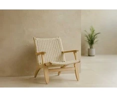 Sofa Venture Design Fotelis 61x45 cm smėlio spalvos balinto medžio poliesterio virvė guma