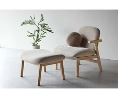 Sofa Venture Design Fotelis ir pakojis, smėlio spalvos