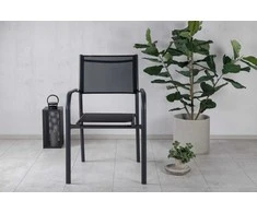 Sofa Venture Design Fotelis Santorini, juodas, aliuminis, sukraunamas vienas ant kito