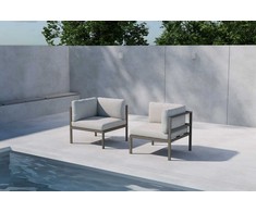 Sofa Venture Design Kampinis sofos modulis 70x70x30 cm rudos smėlio spalvos, aliuminis