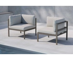 Sofa Venture Design Kampinis sofos modulis 70x70x30 cm rudos smėlio spalvos, aliuminis