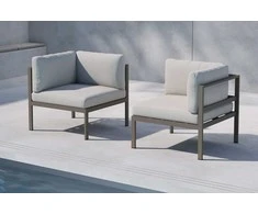 Sofa Venture Design Kampinis sofos modulis 70x70x30 cm rudos smėlio spalvos, aliuminis