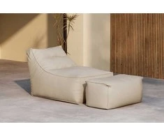 Sofa Venture Design Lounge krepšys Redang su pufu 94x72x40 cm smėlio spalvos