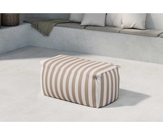 Sofa Venture Design Pufas Redang 75x40x33 cm baltos smėlio spalvos dryžuota medžiaga