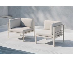 Sofa Venture Design Sofos kampinis modulis, Copacabana, 70x70x30 cm, smėlio spalvos, aliuminis
