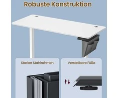 Songmics Elektrinis aukščio reguliuojamas rašomasis stalas 60 x 140 cm