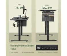 Songmics Elektrinis aukščio reguliuojamas rašomasis stalas 70 x 160 cm