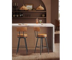 Songmics Baro kėdės 54x54x90,3 cm Ruda Sintetinė oda