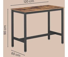 Songmics Aukštas baro stalas 120 x 60 x 90 cm