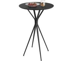 Songmics Vasagle Baro stalas su metaliniu rėmu 60 x 60 x 105 cm rašalas juodas matinis juodas