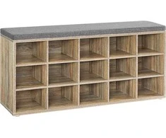 Songmics Batai suoliukas 105x30.3x48 cm Rudas Saugojimas