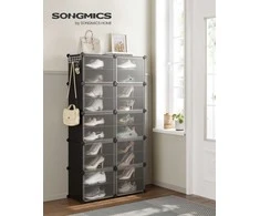 Songmics Bataių stovas 82x32x152 cm Juodas plienas ir plastikas