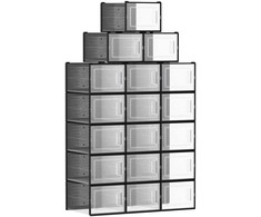 Songmics Batų dėžė, 35x25.2x19 cm, juoda