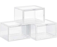 Songmics Batų laikymo dėžė, 36x28x22 cm, permatoma