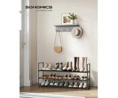 Songmics Batų lentyna, 116x30x55 cm, juoda