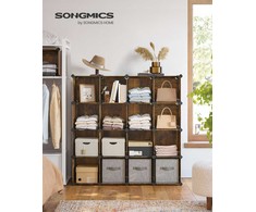 Songmics Batų lentyna 123x123 cm, 16 kubų