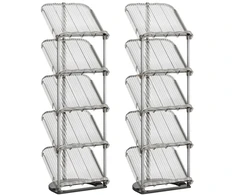 Songmics Batų lentyna su įstrižais laikikliais 24,5 x 28,4 x 102,5 cm pilka