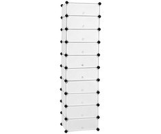 Songmics Batų lentyna, 43x31x173 cm, balta