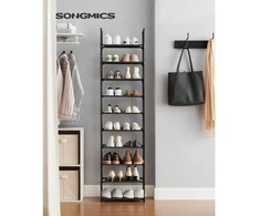 Songmics Batų lentyna, 45x28x173 cm, juoda