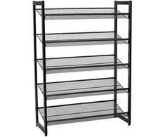 Songmics Batų lentyna, 74x30.5x103.8 cm, juoda