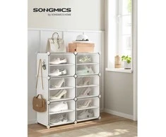 Songmics Batų lentyna, 82x32x92 cm, balta
