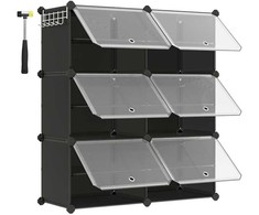 Songmics Batų lentyna, 82x32x92 cm, juoda