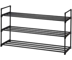Songmics Batų lentyna 3 lygių 92x30x54 cm juoda