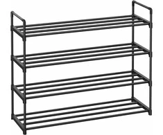 Songmics Batų lentyna, metalas, 92x30x74 cm, juoda