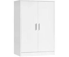 Songmics Batų spintelė su reguliuojamomis lentynomis ir 2 durimis, balta, 36 x 60 x 90,4 cm