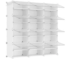Songmics Batų stovas 124.4x31.2x124.6 cm Baltas Saugojimas