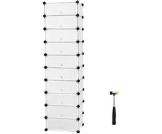 Songmics Batų stovas 43x31x173 cm Baltas Plastikas