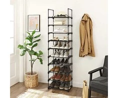 Songmics Batų stovas 45x30x174 cm Juodas metalas