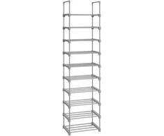 Songmics Batų stovas 45x30x174 cm Pilkas metalas