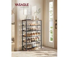 Songmics Batų stovas 76x28x114 cm Rudos ir juodos spalvos plienas