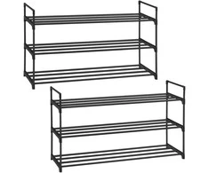 Songmics Batų stovas 92x30x54 cm Juodas plienas